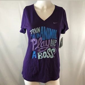 NIKE Women's Purple Meduim V-Neck Shirt